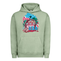 Pigment Oil Green Barn in the USA Urban Hoodie - FaDigitalArtStudio