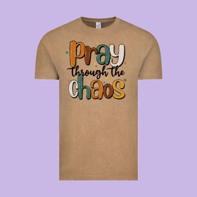 Pray Throthe Chaos Vintage Tee Designed By Maliassmallbusiness