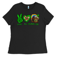 Black Peace love luck St. Patrick's Day Ladies Tee - Neo Western