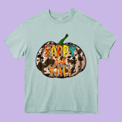 Happy Fall Yall Heavy Core Tee Designed By Racoondesign