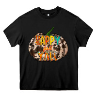 Black happy fall yall Heavy Core Tee - RacoonDesign