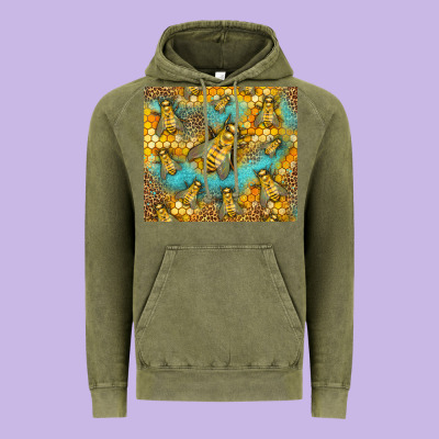 Bumble Bees Vintage Hoodie Designed By Lillyallendesigns