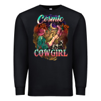 Black Cosmic Cowgirl Premium Sweatshirt - HowdyJamesFarm