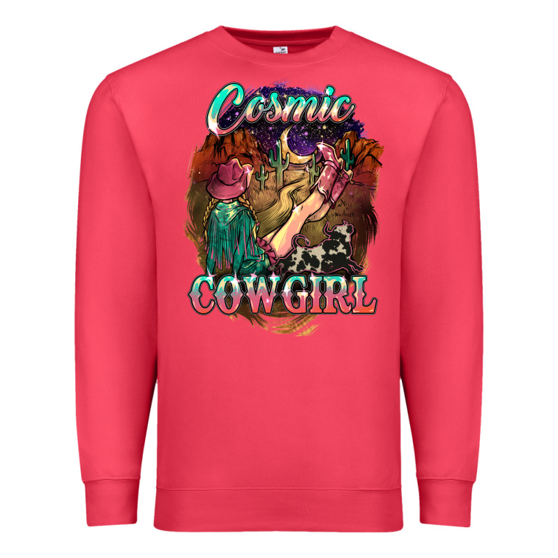 Cosmic Cowgirl Premium Sweatshirt by HowdyJamesFarm | Teevron