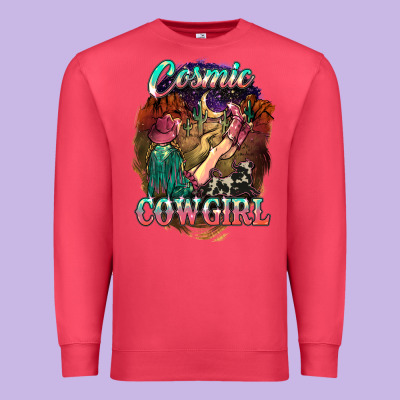 Cosmic Cowgirl Premium Sweatshirt Designed By Howdyjamesfarm