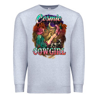Heather Grey Cosmic Cowgirl Premium Sweatshirt - HowdyJamesFarm