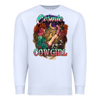 White Cosmic Cowgirl Premium Sweatshirt - HowdyJamesFarm