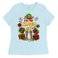 Baby Blue im the clumsy elf Ladies Tee - FaDigitalArtStudio