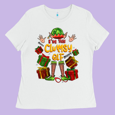 Im The Clumsy Elf Ladies Tee Designed By Fadigitalartstudio