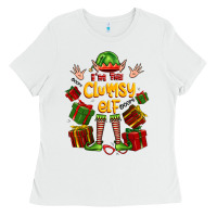 White im the clumsy elf Ladies Tee - FaDigitalArtStudio