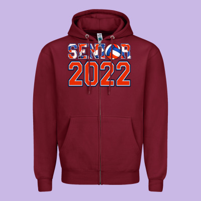 Senior Volleyball Custom Zipper Hoodie Designed By Jasminsmagicworld