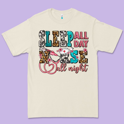 Sleep All Day Nurse All Night Premium Tee Designed By Adodesignshop