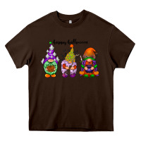 Chocolate Brown happy halloween gnomes black Heavy Core Tee - RacoonDesign