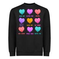Black valentine's day candy hearts Heavyweight Sweatshirt - MaliasSmallBusiness