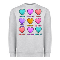 Heather Grey valentine's day candy hearts Heavyweight Sweatshirt - MaliasSmallBusiness