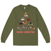 Army Green mooey christmas Long Sleeve Tee - MaliasSmallBusiness