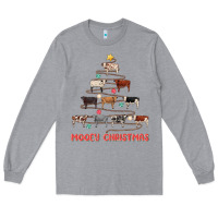 Heather Grey mooey christmas Long Sleeve Tee - MaliasSmallBusiness