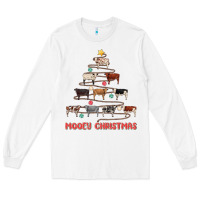 White mooey christmas Long Sleeve Tee - MaliasSmallBusiness