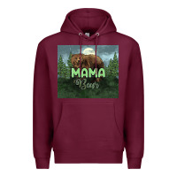 Burgundy Mama bear tumbler Premium Hoodie - HowdyJamesFarm