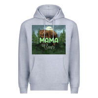 Heather Grey Mama bear tumbler Premium Hoodie - HowdyJamesFarm