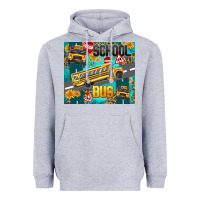Heather Grey school bus Heavyweight Hoodie - texasbilliewilder