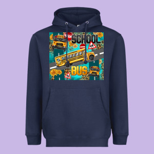 School Bus Heavyweight Hoodie Designed By Texasbilliewilder