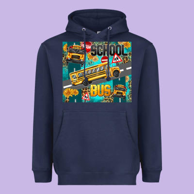 School Bus Heavyweight Hoodie Designed By Texasbilliewilder
