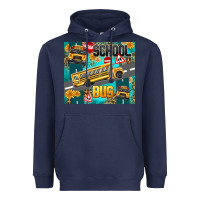 Navy school bus Heavyweight Hoodie - texasbilliewilder