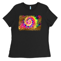 Black leopard, tie die backgraund Ladies Tee - JahusDesignShop