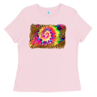 Bubblegum Pink leopard, tie die backgraund Ladies Tee - JahusDesignShop