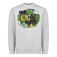 Heather Grey one lucky nurse Heavyweight Sweatshirt - MaliasSmallBusiness