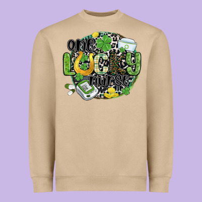 One Lucky Nurse Heavyweight Sweatshirt Designed By Maliassmallbusiness