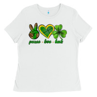 White peace love luck st. patricks day nePeace love luck Ladies Tee - Neo Western