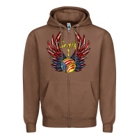 Chestnut angel wings softball Zipper Hoodie - Jasminsmagicworld