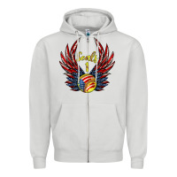 Dove Grey angel wings softball Zipper Hoodie - Jasminsmagicworld