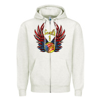 Angel Wings Softball Zipper Hoodie | Teevron