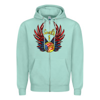 Seafoam angel wings softball Zipper Hoodie - Jasminsmagicworld