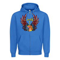 True Royal angel wings softball Zipper Hoodie - Jasminsmagicworld
