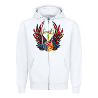 White angel wings softball Zipper Hoodie - Jasminsmagicworld
