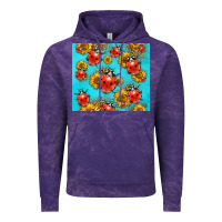 Cloud Purple Western Sunflowers Ladybug Vintage Hoodie - LillyAllenDesigns