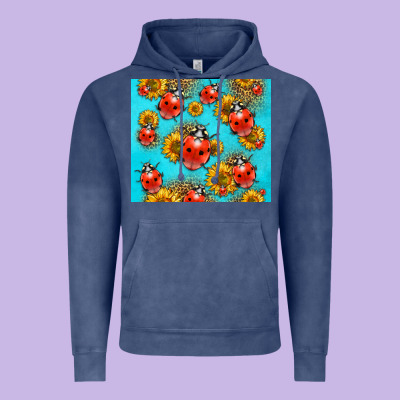 Western Sunflowers Ladybug Vintage Hoodie Designed By Lillyallendesigns