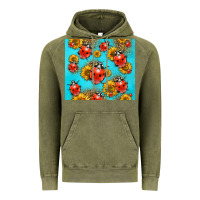 Vintage Olive Western Sunflowers Ladybug Vintage Hoodie - LillyAllenDesigns