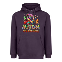 Plum Autism Awareness Heavyweight Hoodie - NancyCooperArtShop