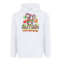 White Autism Awareness Heavyweight Hoodie - NancyCooperArtShop