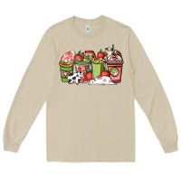 Mushroom cow and strawberry coffee cups Long Sleeve Tee - NancyCooperArtShop