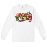 White cow and strawberry coffee cups Long Sleeve Tee - NancyCooperArtShop