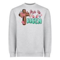 Heather Grey he is risen Heavyweight Sweatshirt - MaliasSmallBusiness