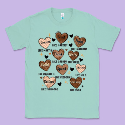 Black History Month Hearts Classic Tee Designed By Maliassmallbusiness