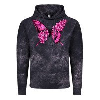 Cloud Black floral pink butterfly Vintage Hoodie - Jasminsmagicworld