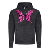 Vintage Black floral pink butterfly Vintage Hoodie - Jasminsmagicworld